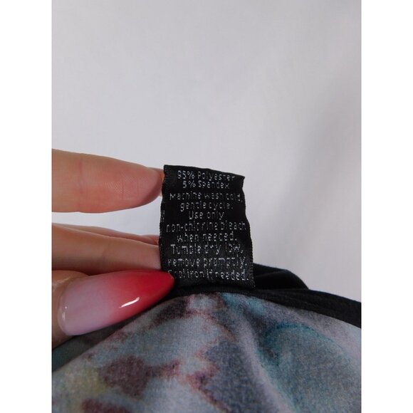 Lildy L-XL Navy Floral Swing Tunic Long Sleeve Boho Witch - Picture 11 of 11